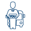 Airport transfer icon airport to ski resort logo