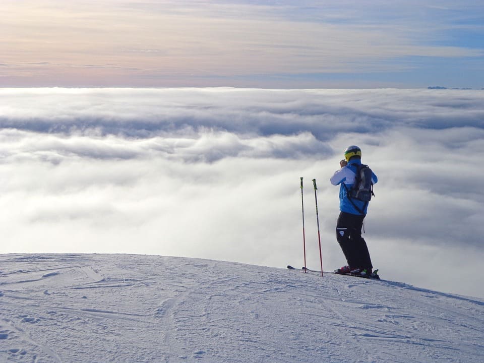 enjoying the views over the alps