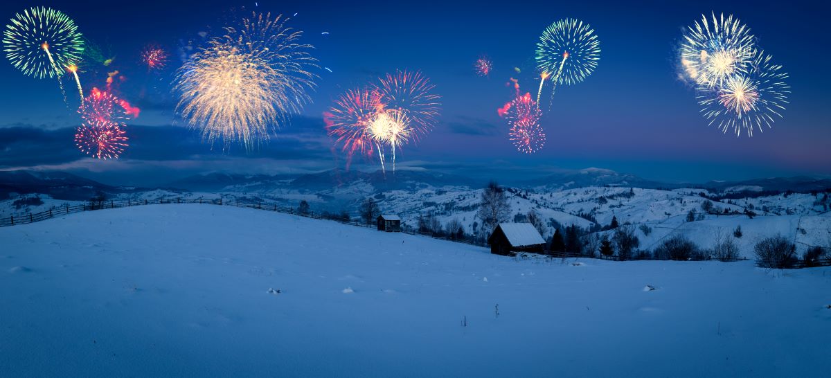 New Years eve celebrations in the alps