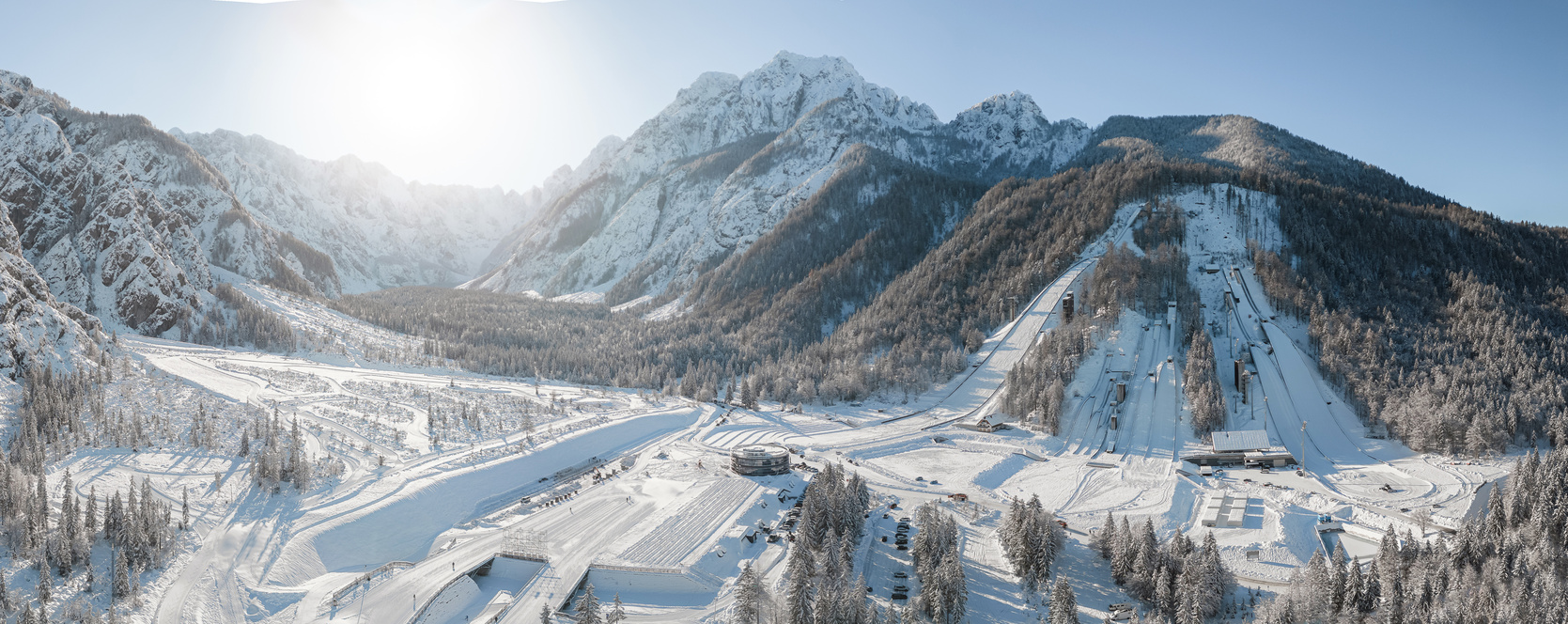 Quiet slopes in Slovenia during late winter